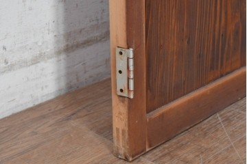 アンティーク建具　昭和初期から昭和中期　鏡板一枚板　型板ガラス入りのシンプルなドア1枚　(R-091375)