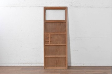 アンティーク建具　昭和初期から昭和中期　鏡板一枚板　型板ガラス入りのシンプルなドア1枚　(R-091375)