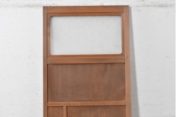 アンティーク建具　昭和初期から昭和中期　鏡板一枚板　型板ガラス入りのシンプルなドア1枚　(R-091375)