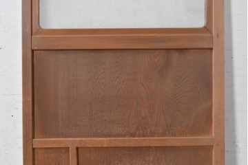 アンティーク建具　昭和初期から昭和中期　鏡板一枚板　型板ガラス入りのシンプルなドア1枚　(R-091375)