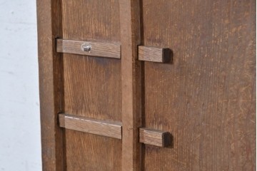 アンティーク建具　昭和初期から昭和中期　鏡板一枚板　型板ガラス入りのシンプルなドア1枚　(R-091375)