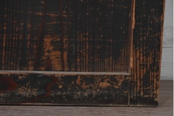 アンティーク建具　明治から大正期　幅広　豊かな木目と細かな格子が趣深い障子帯戸2枚セット　(R-091376)