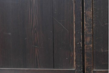 アンティーク建具　明治から大正期　幅広　豊かな木目と細かな格子が趣深い障子帯戸2枚セット　(R-091376)