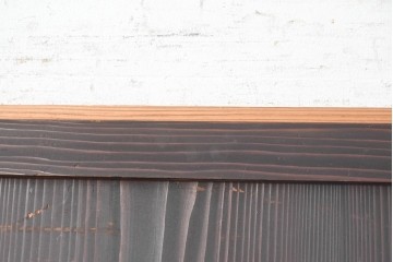 アンティーク建具　明治から大正期　幅広　豊かな木目と細かな格子が趣深い障子帯戸2枚セット　(R-091377)