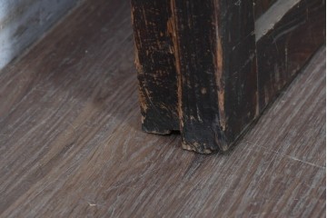 アンティーク建具　明治から大正期　幅広　豊かな木目と細かな格子が趣深い障子帯戸2枚セット　(R-091377)