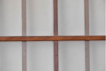 ヴィンテージ建具　昭和後期　幅狭　すりガラスがレトロな印象を添えるガラス戸4枚セット　(R-091378)