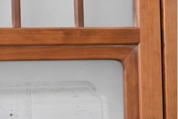 ヴィンテージ建具　昭和中期　格子意匠が和の趣を添えるガラス戸4枚セット　(R-091379)