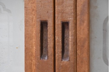 ヴィンテージ建具　昭和中期　格子意匠が和の趣を添えるガラス戸4枚セット　(R-091379)