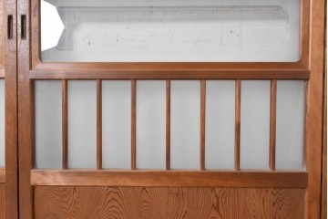 ヴィンテージ建具　昭和中期　格子意匠が和の趣を添えるガラス戸4枚セット　(R-091379)