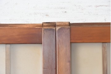 ヴィンテージ建具　昭和中期　格子意匠が和の趣を添えるガラス戸4枚セット　(R-091379)