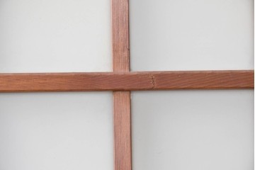 ヴィンテージ建具　昭和中期　格子意匠が和の趣を添えるガラス戸4枚セット　(R-091379)