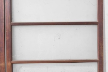ヴィンテージ建具　昭和中期　横桟のすっきりとしたガラス戸2枚セット　(R-091380)