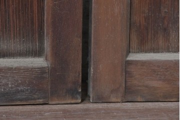 ヴィンテージ建具　昭和中期　横桟のすっきりとしたガラス戸2枚セット　(R-091380)