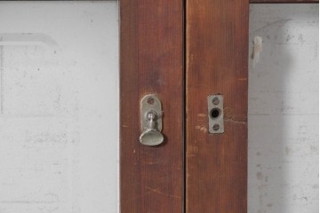 ヴィンテージ建具　昭和中期　横桟のすっきりとしたガラス戸2枚セット　(R-091380)