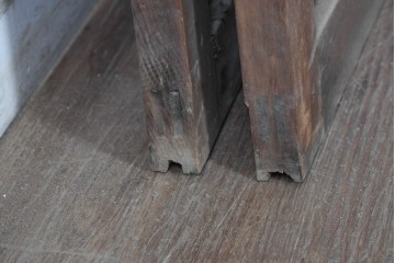 ヴィンテージ建具　昭和中期　横桟のすっきりとしたガラス戸2枚セット　(R-091380)