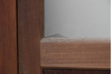 ヴィンテージ建具　昭和中期　横桟のすっきりとしたガラス戸4枚セット　(R-091381)