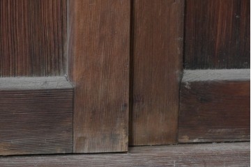 ヴィンテージ建具　昭和中期　横桟のすっきりとしたガラス戸4枚セット　(R-091381)