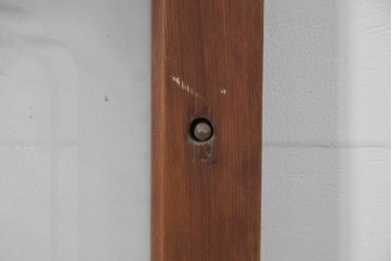 ヴィンテージ建具　昭和中期　横桟のすっきりとしたガラス戸4枚セット　(R-091381)