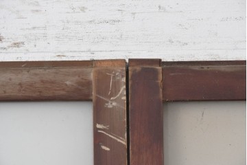 ヴィンテージ建具　昭和中期　横桟のすっきりとしたガラス戸4枚セット　(R-091381)