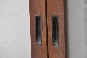 ヴィンテージ建具　昭和中期　横桟のすっきりとしたガラス戸4枚セット　(R-091381)