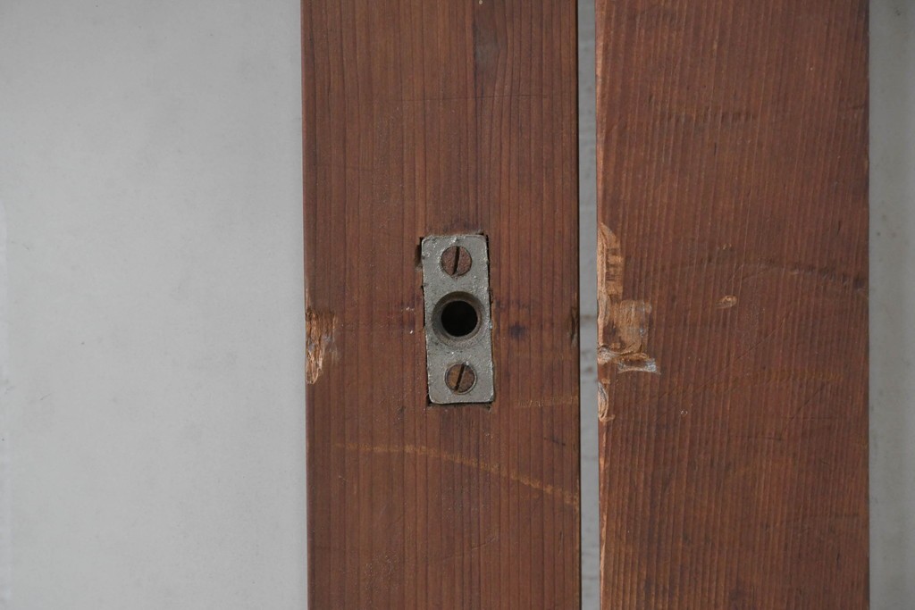 ヴィンテージ建具　昭和中期　横桟のすっきりとしたガラス戸4枚セット　(R-091381)
