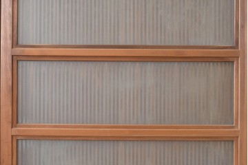 アンティーク建具　昭和中期　裏ガラス　細やかな縦格子が連なる格子戸4枚セット　(R-091382)