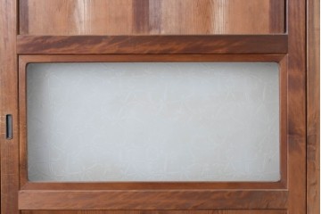 アンティーク建具　昭和初期　木味を楽しむガラス帯戸4枚セット　(R-091383)