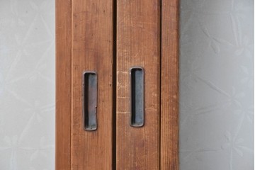 アンティーク建具　昭和初期　木味を楽しむガラス帯戸4枚セット　(R-091383)