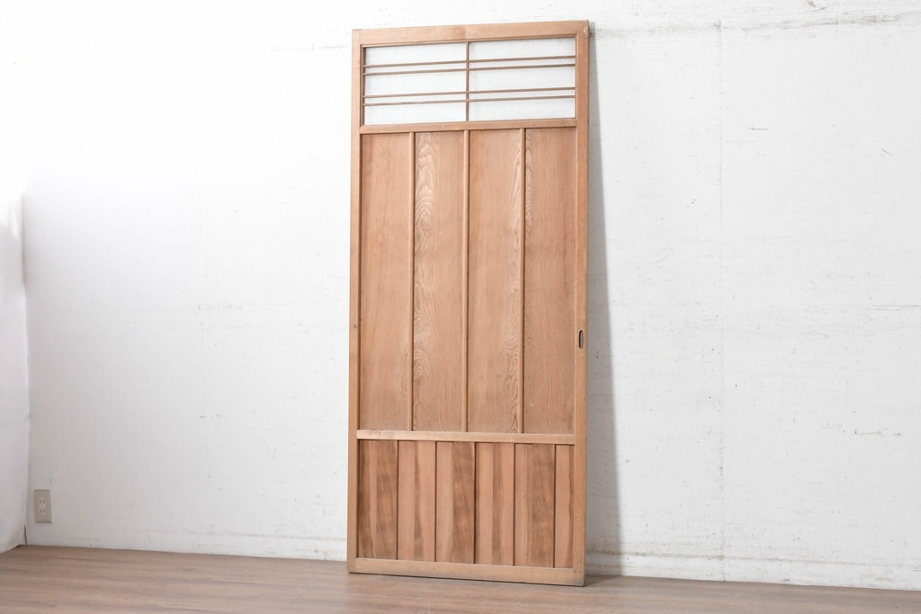 アンティーク建具　昭和中期　木味が魅力の素朴な無双戸1枚　(R-091384)