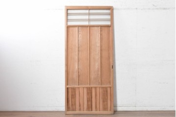 アンティーク建具　昭和中期　木味が魅力の素朴な無双戸1枚　(R-091384)