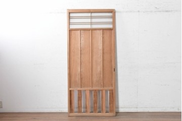 アンティーク建具　昭和中期　木味が魅力の素朴な無双戸1枚　(R-091384)