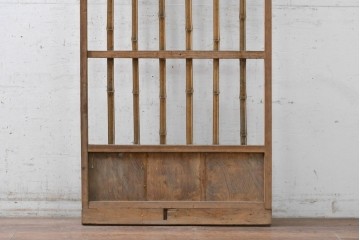 ヴィンテージ建具　昭和中期　一本一本異なる竹の表情を楽しめる味わい深い格子戸1枚　(R-091386)