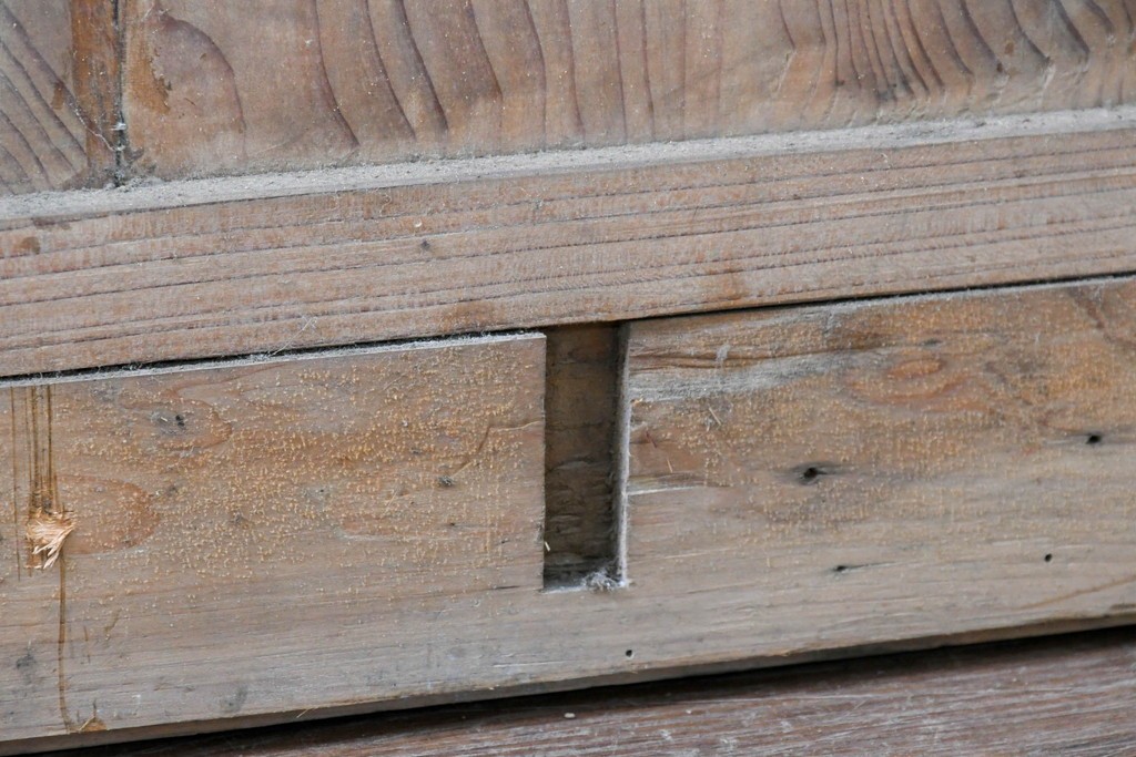 ヴィンテージ建具　昭和中期　一本一本異なる竹の表情を楽しめる味わい深い格子戸1枚　(R-091386)
