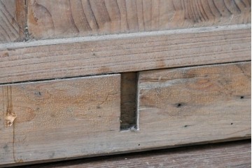 ヴィンテージ建具　昭和中期　一本一本異なる竹の表情を楽しめる味わい深い格子戸1枚　(R-091386)