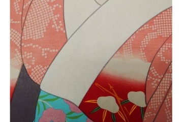 真作　昭和55年6月作　神保朋世　「静夜」　うつむく女性を描いた木版画　(R-091393)