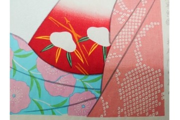 真作　昭和55年6月作　神保朋世　「静夜」　うつむく女性を描いた木版画　(R-091393)