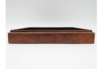 明治から大正期　時代物漆器　鶴・松竹梅蒔絵　螺鈿のきらめきが美しい総梨地の御色紙箱　外箱付き　(R-091409)