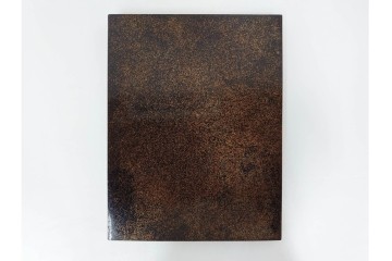 明治から大正期　時代物漆器　鶴・松竹梅蒔絵　螺鈿のきらめきが美しい総梨地の御文庫　外箱付き　(R-091411)