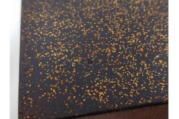 明治から大正期　時代物漆器　鶴・松竹梅蒔絵　螺鈿のきらめきが美しい総梨地の御文庫　外箱付き　(R-091411)