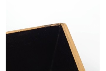 明治から大正期　時代物漆器　鶴・松竹梅蒔絵　螺鈿のきらめきが美しい総梨地の御文庫　外箱付き　(R-091411)
