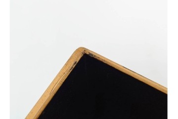 明治から大正期　時代物漆器　鶴・松竹梅蒔絵　螺鈿のきらめきが美しい総梨地の御文庫　外箱付き　(R-091411)