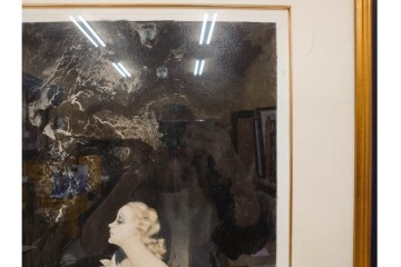 1934年　真作　ルイ・イカール　「リリー」　百合の花に包まれた女性を描いた銅版画　(R-091421)