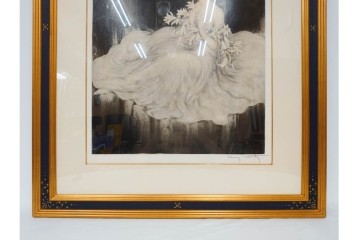1934年　真作　ルイ・イカール　「リリー」　百合の花に包まれた女性を描いた銅版画　(R-091421)