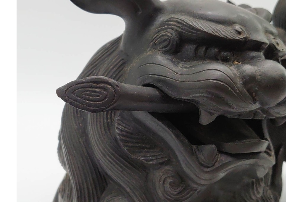 照雲作　「唐獅子牡丹」　（銅置物） 公式】アンティーク家具ラフジュ工房商品詳細ページ照雲造 銅・真鍮
