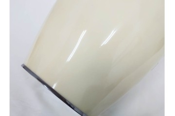 安藤七宝　高さ約37cm　牡丹が描かれた純銀縁の花瓶　(R-091427)