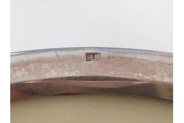 安藤七宝　高さ約37cm　牡丹が描かれた純銀縁の花瓶　(R-091427)