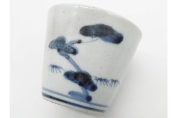 江戸期　古伊万里　染付　松竹梅文のそば猪口5点セット　(R-091433)
