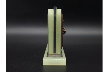 東洋時計・精工舎　ウランガラスが目を引くゼンマイ式置時計3点セット　(R-091439)