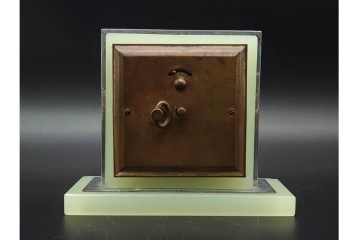 東洋時計・精工舎　ウランガラスが目を引くゼンマイ式置時計3点セット　(R-091439)