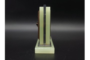東洋時計・精工舎　ウランガラスが目を引くゼンマイ式置時計3点セット　(R-091439)